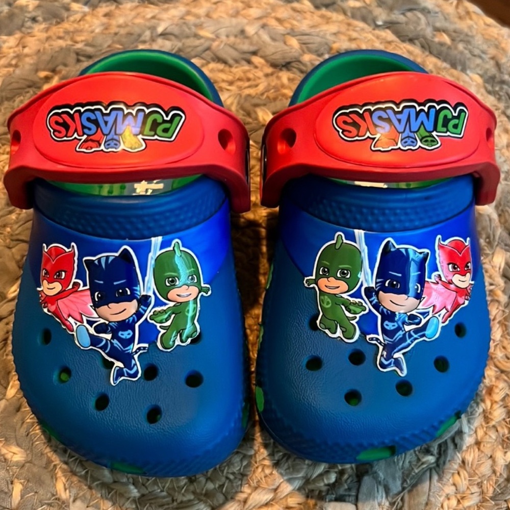 CROCS Kids - Blue and Red PJ Masks - barely worn